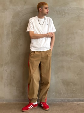 「アイテム（トップス）」を使った、JNさん（メンズ・195cm）の夏コーディネート