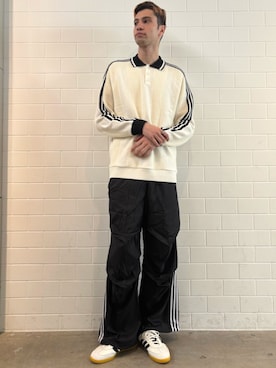 「アイテム（ビジネスシャツ）」を使った、JNさん（メンズ・195cm）の秋コーディネート