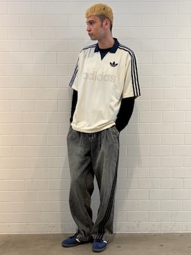 「adidas（アディダス）のハンドボール スペツィアル / Handball Spezial / アディダスオリジナルス adidas Originals（スニーカー、ブルー系）」を使った、JNさん（メンズ・195cm）の春コーディネート