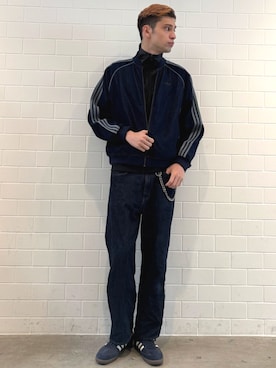 「アイテム（ジャージ）」を使った、JNさん（メンズ・195cm）の秋コーディネート