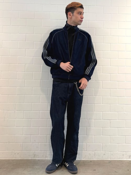 adidas original デニム(ラインスートンジャケット) デニム ラインストーン ジャケット / アディダスオリジナルス adidas