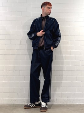 「アイテム（デニムパンツ）」を使った、JNさん（メンズ・195cm）の秋コーディネート