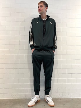 「アイテム（ジャージ）」を使った、JNさん（メンズ・195cm）の秋コーディネート