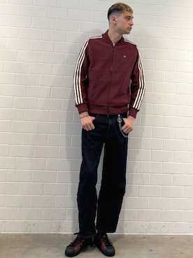 「アイテム（ジャージ）」を使った、JNさん（メンズ・195cm）の秋コーディネート