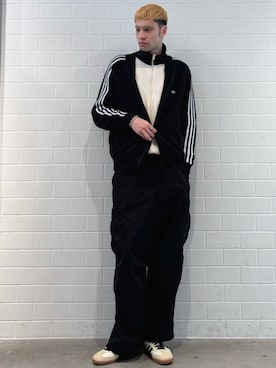 「アイテム（ジャージ）」を使った、JNさん（メンズ・195cm）の秋コーディネート