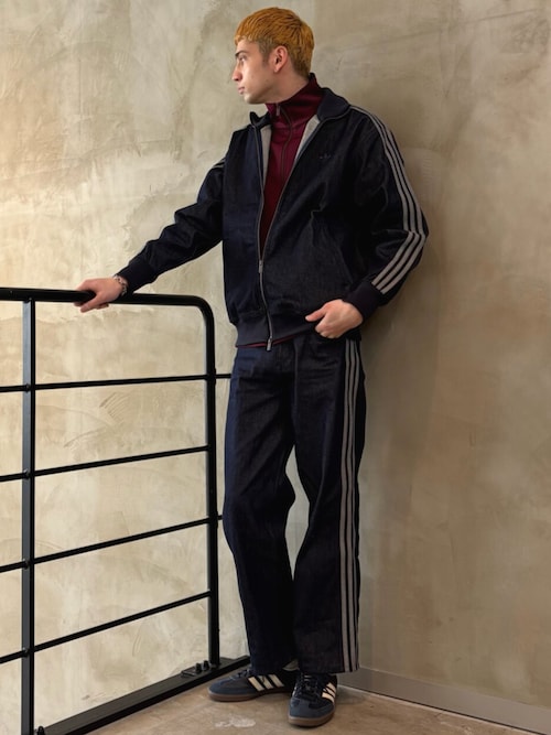 し*し様 adidas × Atmos コラボ　デニム ファイヤー バード トラ adidas（アディダス） ジーンズ デニム ファイヤーバード トラック