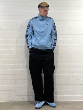 「アイテム（ナイロンジャケット）」を使った、JNさん（メンズ・195cm）の秋コーディネート