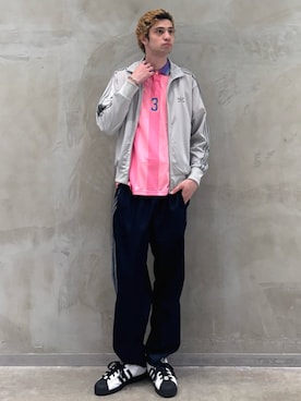 「アディダスオリジナルス」｜JNさん（メンズ・195cm）の夏コーディネート
