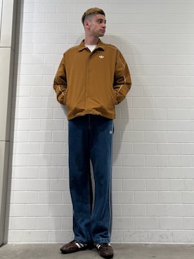 「アイテム（ナイロンジャケット）」を使った、JNさん（メンズ・195cm）の秋コーディネート