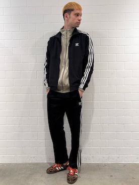 「アイテム（ジャージ）」を使った、JNさん（メンズ・195cm）の秋コーディネート