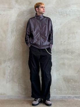 「アイテム（ジャージ）」を使った、JNさん（メンズ・195cm）の夏コーディネート