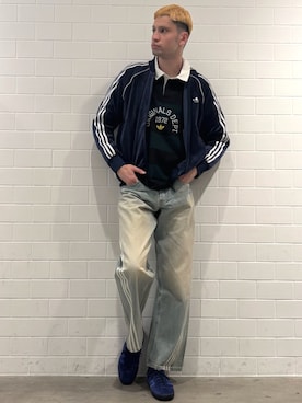 「アイテム（ジャージ）」を使った、JNさん（メンズ・195cm）の秋コーディネート