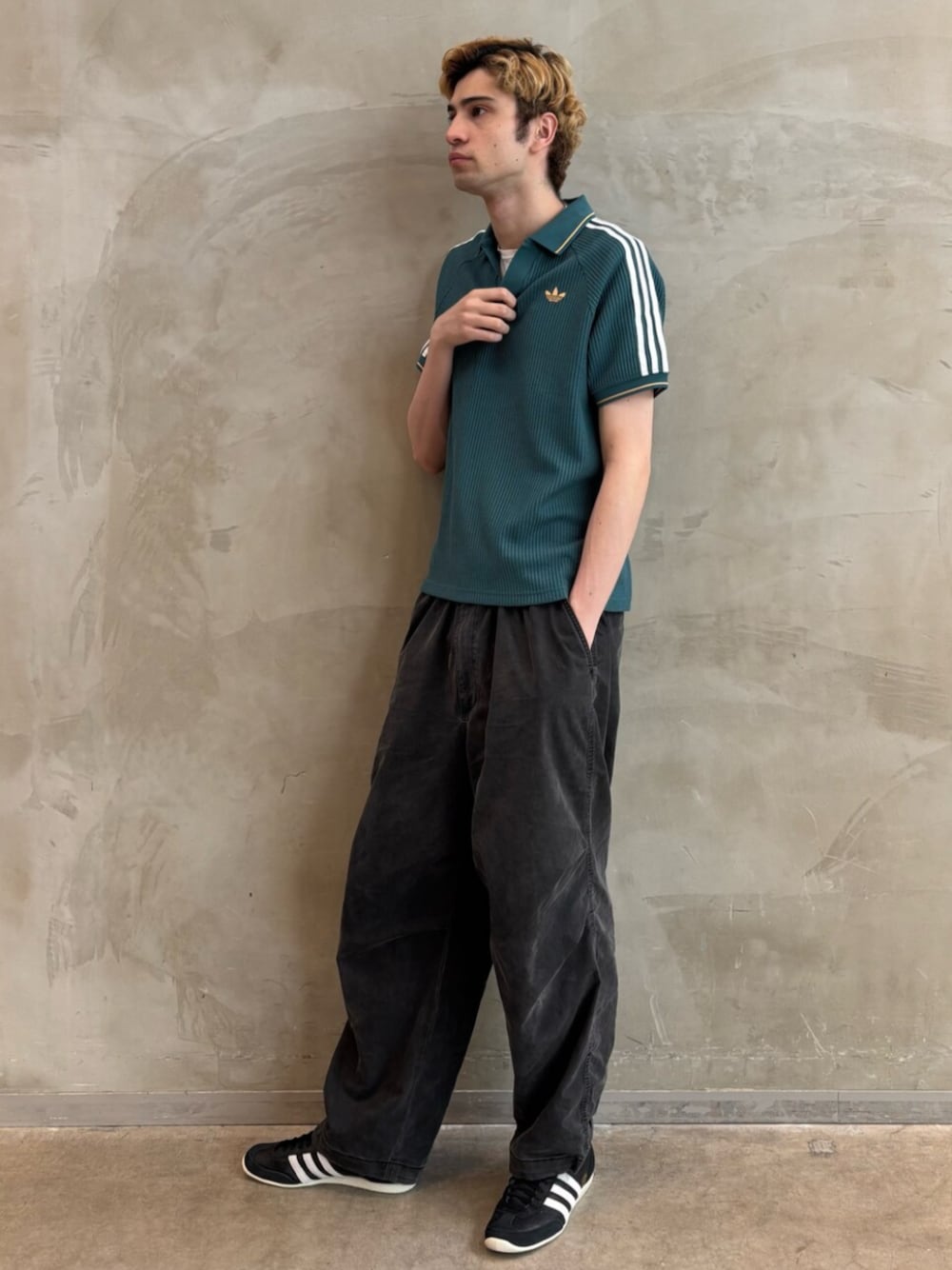 adidas アディダスワッフルニットポロシャツ adidas ポロシャツ アディダス オリジナルス ワッフル ニット
