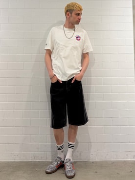 「adidas（アディダス）のハンドボール スペツィアル / Handball Spezial（シューズ、グレー系）」を使った、JNさん（メンズ・195cm）の春コーディネート