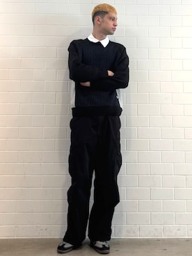 「アイテム（スウェット）」を使った、JNさん（メンズ・195cm）の秋コーディネート