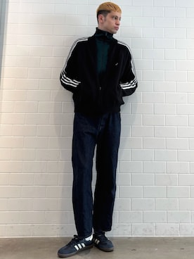 「アイテム（ジャージ）」を使った、JNさん（メンズ・195cm）の秋コーディネート