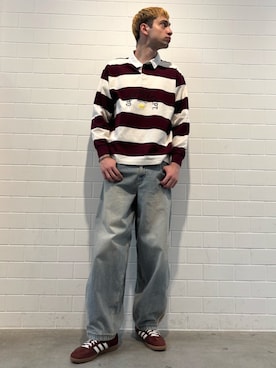 adidas（アディダス）の「ミッド ウエスト デニムショーツ