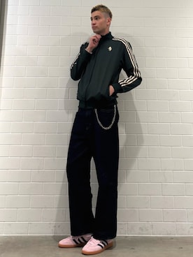 「アイテム（ジャージ）」を使った、JNさん（メンズ・195cm）の秋コーディネート