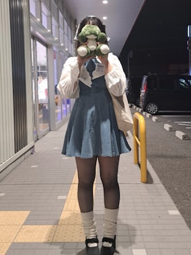 「アイテム（バンダナ/スカーフ）」を使った、qxczkg0423さん（レディース・163cm）の秋コーディネート