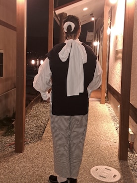 「アイテム（スリッポン）」を使った、qxczkg0423さん（レディース・163cm）の秋コーディネート