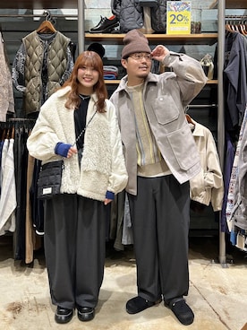 「niko and...（ニコアンド）のカシミヤ混配色ニットプルオーバー（ニット/セーター）」を使った、ほりたくさん（メンズ・175cm）の秋コーディネート