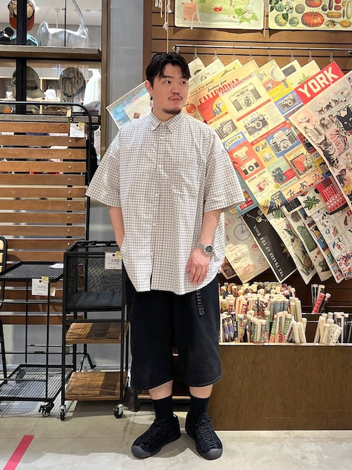 イージーケア柄ショートスリーブシャツ