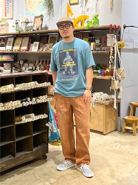 「niko and...（ニコアンド）のアイテム（キャップ）」を使った、ほりたくさん（メンズ・175cm）の秋コーディネート