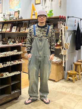 「アイテム（オールインワン・サロペット）」を使った、ほりたくさん（メンズ・175cm）の秋コーディネート