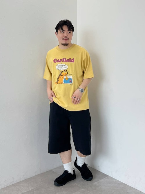 ワイド5ポケットデニムショートパンツ　バギーデニムショーツ