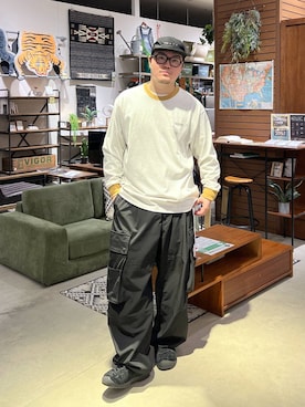 「NUMERALS（ヌメラルズ）のアイテム（パンツ）」を使った、ほりたくさん（メンズ・175cm）の春コーディネート