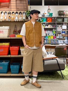 「アイテム（ハンチング/ベレー帽）」を使った、ほりたくさん（メンズ・175cm）の夏コーディネート