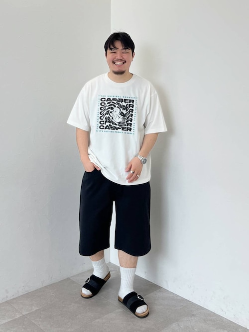 ワイド5ポケットデニムショートパンツ　バギーデニムショーツ