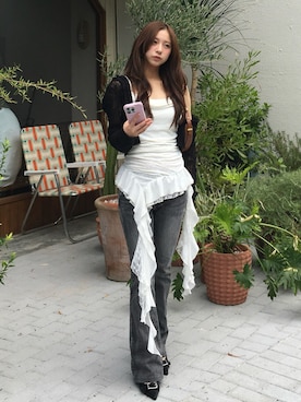 「アイテム（パンプス）」を使った、KAANAさん（レディース・154cm）の夏コーディネート