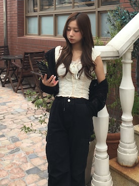 「アイテム（パンツ）」を使った、KAANAさん（レディース・154cm）の夏コーディネート