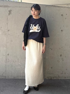 「スカートコーデ」｜「アイテム（バレエシューズ）」を使った、ユウカさん（レディース・158cm）の秋コーディネート