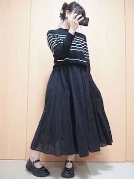 「全身黒」｜lovejoymikkoさん（レディース・159cm）の秋コーディネート