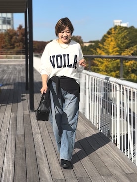 「アイテム（ストール/ショール）」を使った、yosshiiiiiiさん（レディース・165cm）の秋コーディネート