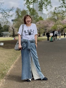 「RIVE DROITE（リヴドロワ）のアイテム（バッグ）」を使った、yosshiiiiiiさん（レディース・165cm）の春コーディネート