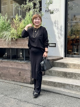 「アイテム（ボストンバッグ）」を使った、yosshiiiiiiさん（レディース・165cm）の秋コーディネート