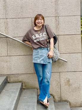 「RIVE DROITE（リヴドロワ）のアイテム（パンツ）」を使った、yosshiiiiiiさん（レディース・165cm）の春コーディネート