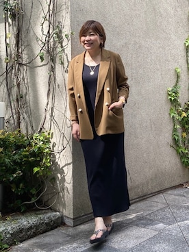 「RIVE DROITE（リヴドロワ）の着回し力抜群/リブタンクワンピース」を使った、yosshiiiiiiさんのコーディネート