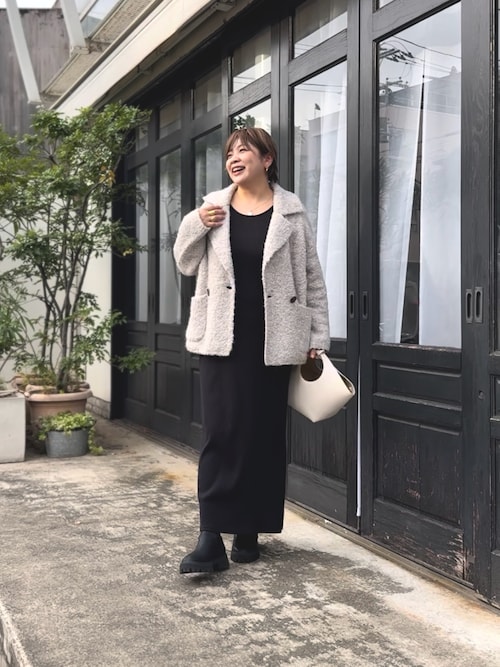 ☆美品☆リブドロワ 全骨格細見え2WAYロングリブワンピース サイズ36 全骨格細見え】2WAYロングリブワンピース | RIVE DROITE