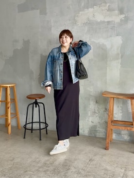 「アイテム（デニムジャケット）」を使った、yosshiiiiiiさん（レディース・165cm）の夏コーディネート