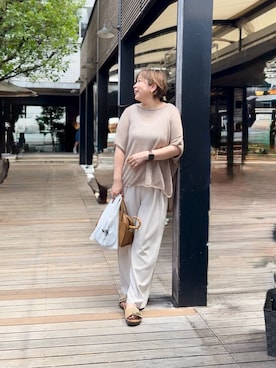 「アイテム（スラックス）」を使った、yosshiiiiiiさん（レディース・165cm）の夏コーディネート