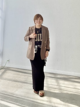 「アイテム（テーラードジャケット）」を使った、yosshiiiiiiさん（レディース・165cm）の夏コーディネート