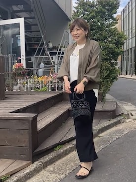 「いまどきジャケット写真」｜「アイテム（ミリタリージャケット）」を使った、yosshiiiiiiさん（レディース・165cm）の春コーディネート