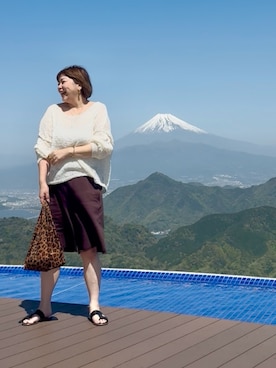 「RIVE DROITE（リヴドロワ）のアイテム（パンツ）」を使った、yosshiiiiiiさん（レディース・165cm）の春コーディネート