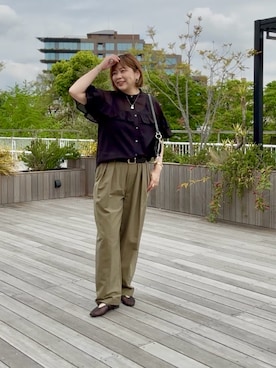 「RIVE DROITE（リヴドロワ）のアイテム（パンツ）」を使った、yosshiiiiiiさん（レディース・165cm）の春コーディネート