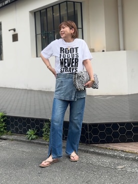 「RIVE DROITE（リヴドロワ）のアイテム（パンツ）」を使った、yosshiiiiiiさん（レディース・165cm）の春コーディネート