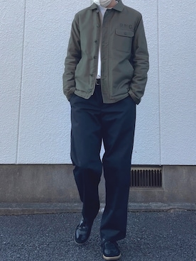 「RMCのアイテム（トップス）」を使った、だいさん（メンズ・180cm）の冬コーディネート